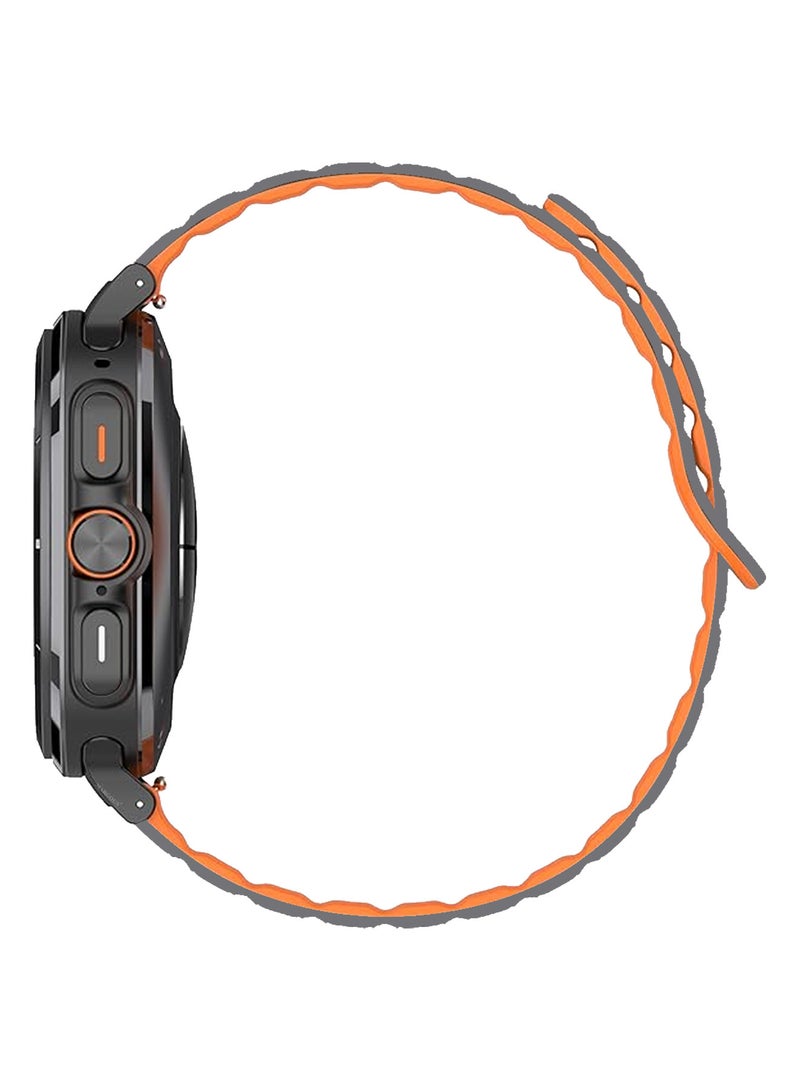 MARGOUN Sport Magnetic Strap Compatible with Samsung Galaxy Watch 7 Ultra 47mm Adjustable Band for Women Grey Orange - Image 4