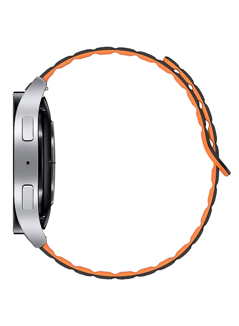 MARGOUN Sport Magnetic Strap Compatible with Samsung Galaxy Watch 7 6 5 4 40mm 44mm/for Galaxy Watch 6 4 Classic Band 42mm 46mm 43mm 47mm/Watch 5 Pro Band 45mm/Active 2, 20mm Adjustable Black Orange  - Image 4