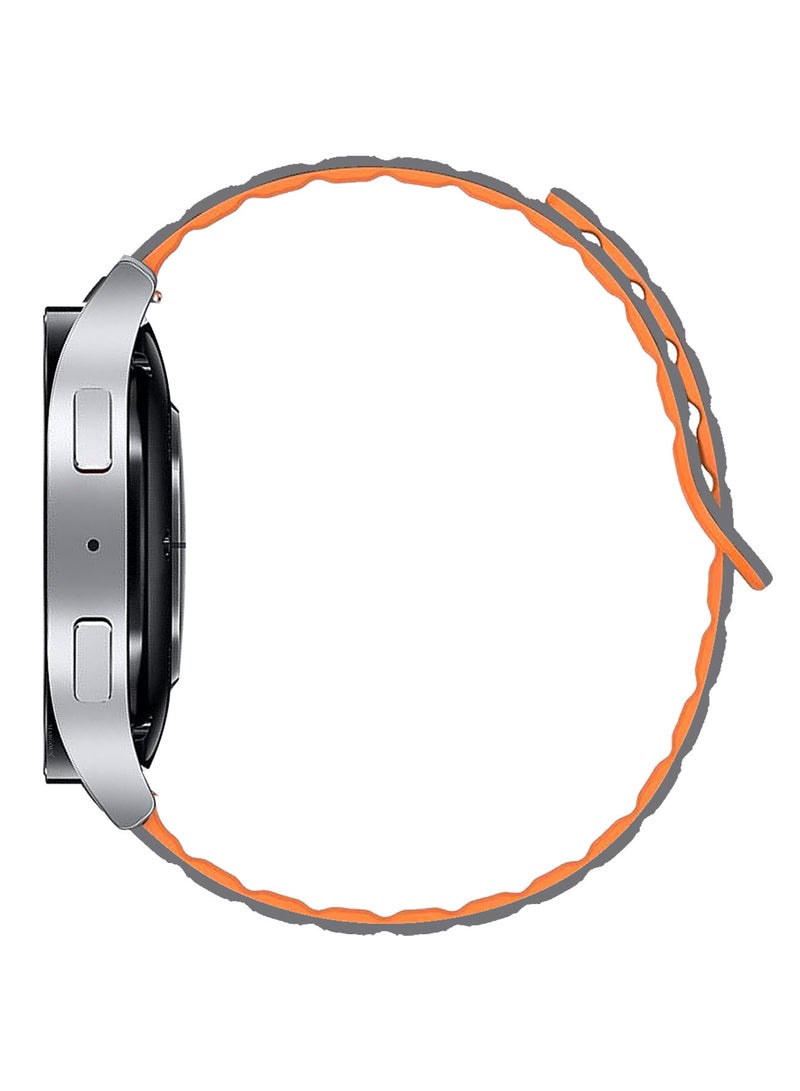 MARGOUN Sport Magnetic Strap Compatible with Samsung Galaxy Watch 7 6 5 4 40mm 44mm/for Galaxy Watch 6 4 Classic Band 42mm 46mm 43mm 47mm/Watch 5 Pro Band 45mm/Active 2, 20mm Adjustable Grey Orange  - Image 4