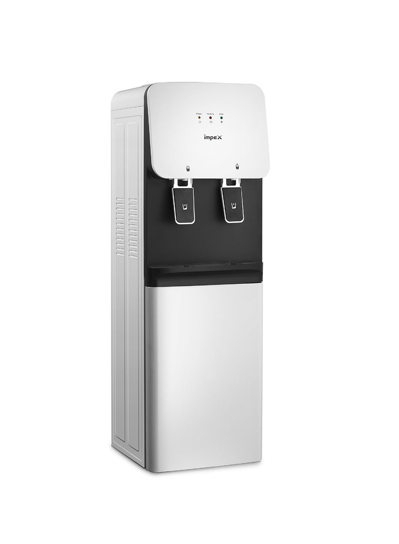 Impex 2-Tap Water Dispenser with Hot & Cold Water | Compressor Cooling | 304 Stainless Steel Tank | 2.0L Cooling & 1.0L Heating Capacity | 550W Heating & 100W Cooling Power | Floor-Standing Design | WD 3904C WD 3904C White &Black - Image 1