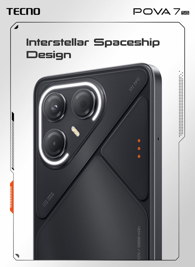 TECNO Pova 7  Dual SIM Geek Black 8GB 256GB  5G  + Free Gifts (Wireless Powerbank + Magnetic Case + Magnetic Card) - Middle East Version  - Image 3