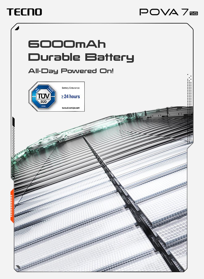TECNO Pova 7  Dual SIM Geek Black 8GB 256GB  5G  + Free Gifts (Wireless Powerbank + Magnetic Case + Magnetic Card) - Middle East Version - Image 5