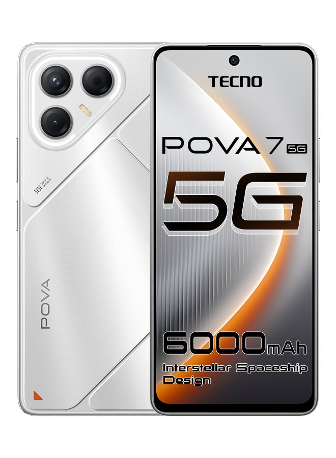 TECNO Pova 7  Dual SIM Magic Silver 8GB 256GB  5G  + Free Gifts (Wireless Powerbank + Magnetic Case + Magnetic Card) - Middle East Version - Image 2