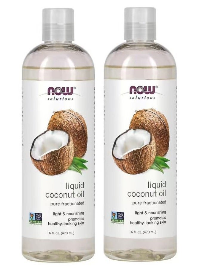ناو فودز 2Pcs Liquid Coconut Oil 473 Mlml  - Image 1