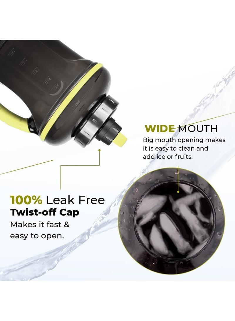 Body Builder Black Clear Protein Shaker with Engraved Markings for Ounces and Millimeters 3.2 L  - Image 2