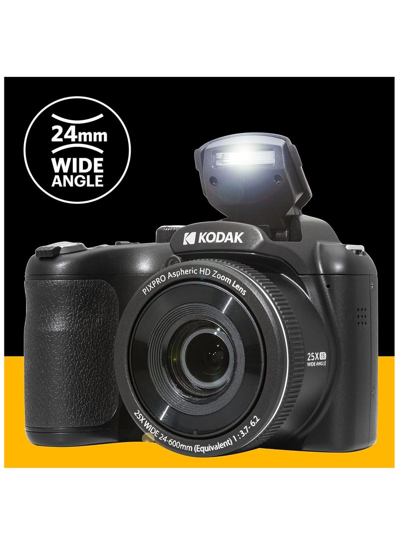 Kodak PIXPRO AZ255-BK 16MP Digital Camera 25X Optical Zoom 24mm Wide Angle Lens Optical Image Stabilization 1080P Full HD Video 3" LCD Vlogging Camera (Black) - Image 4
