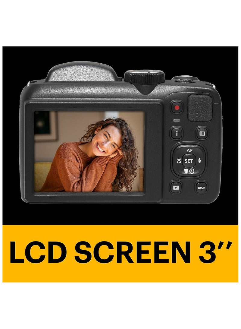 Kodak PIXPRO AZ255-BK 16MP Digital Camera 25X Optical Zoom 24mm Wide Angle Lens Optical Image Stabilization 1080P Full HD Video 3" LCD Vlogging Camera (Black) - Image 5