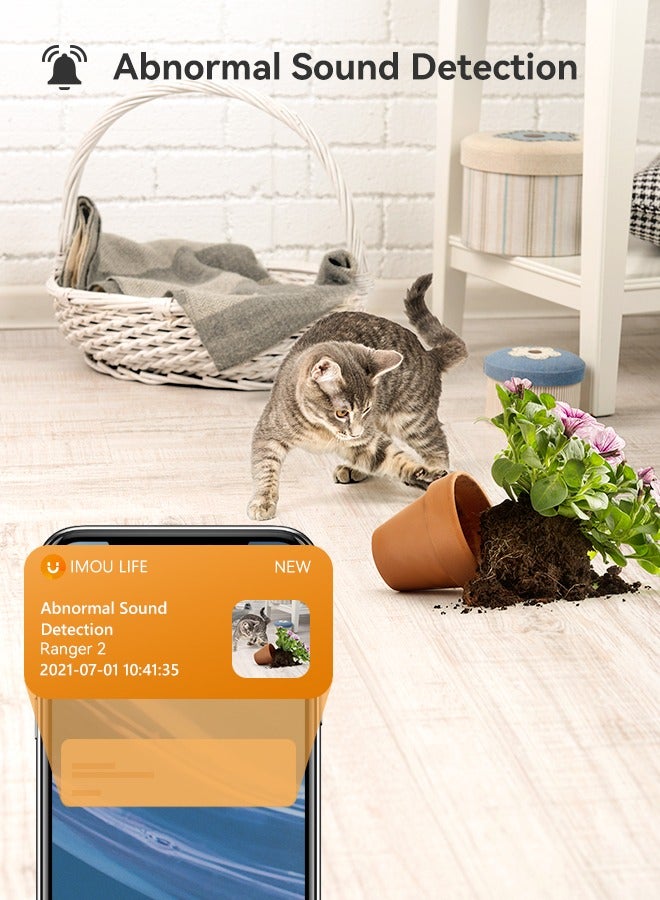 Ranger 2 3MP Indoor WiFi Live Cam, 8x Digital Zoom, Motorized Pan and Tilt with 360° Coverage View, Accurate Human and Pet Detection, Smart Night Vision (Up to 10m), Privacy Mode, Smart Tracking, Two-Way Talk, MicroSD Slot (up to 512 GB)