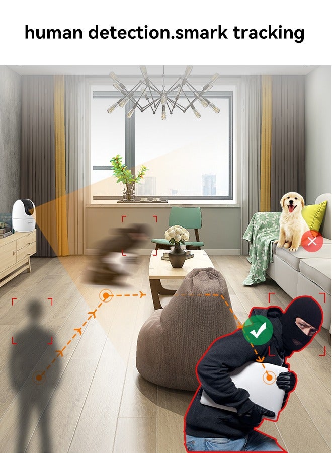 IMOU Ranger 2 3MP Indoor WiFi Live Cam, 8x Digital Zoom, Motorized Pan and Tilt with 360° Coverage View, Accurate Human and Pet Detection, Smart Night Vision (Up to 10m), Privacy Mode, Smart Tracking, Two-Way Talk, MicroSD Slot (up to 512 GB)  - Image 5