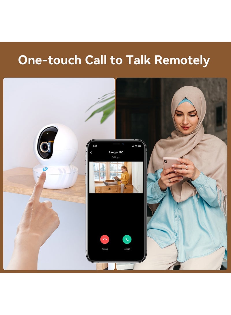 ايمو WiFi Security Camera Indoor 3K (5MP) 360° Camera Connected Smartphone One-Touch Call, Human Detection  - Image 4