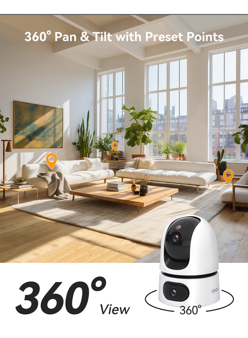 IMOU Ranger Dual 3K Security Camera, HD 5MP&5MP Baby Monitor with Camera and Audio, Pet Camera, Dual-Lens WIFI Camera, 355° Views Pan/Tilt Home CCTV Camera /2 Way Audio, Human Detection, Imou Cloud Storage  - Image 4