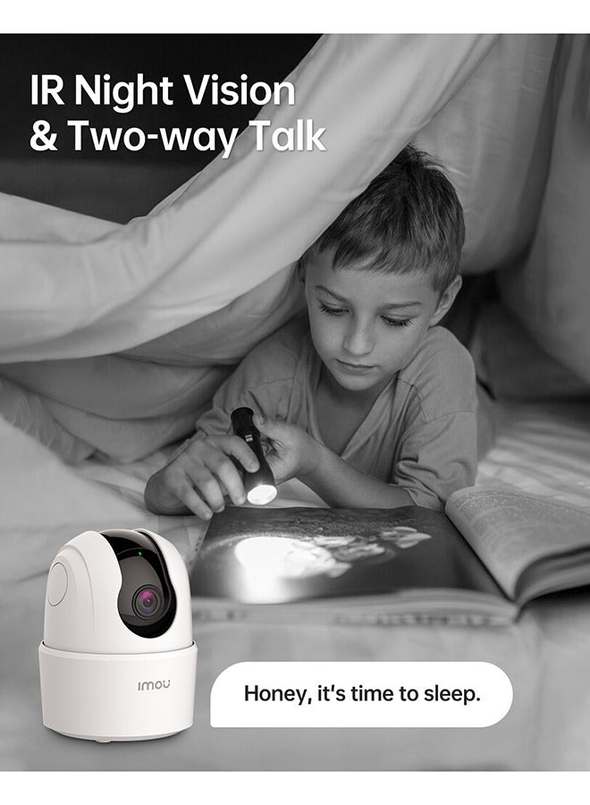 ايمو عبوة من 2 كاميرا رينجر 2C للأمان بتقنية WiFi بزاوية 360 درجة (بيضاء)، تدعم بطاقة SD بسعة تصل إلى 256 جيجابايت، دقة 1080P عالية الوضوح، وضع الخصوصية، أليكسا ومساعد جوجل، كشف الحركة وكشف البشر، صوت ثنائي الاتجاه، رؤية ليلية - Image 4