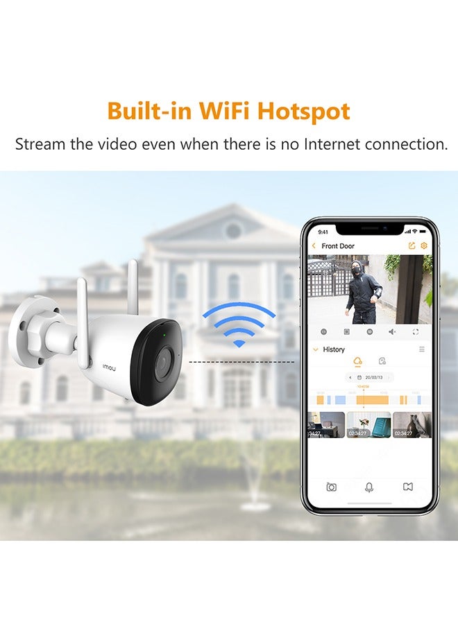 IMOU 2MP IP67 Outdoor Security Camera/Up to 256GB SD Card/ Human Detection/Motion Detection/Built-in Spotlight/ Built-in Hotspot/Audio Recording/ Bullet 2C - Image 4