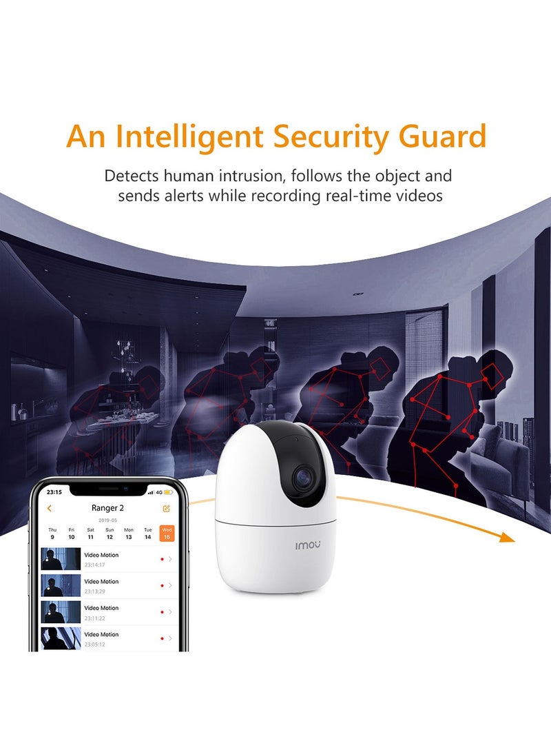 IMOU Ranger 2 5MP Indoor WiFi QHD Live Cam, 8x Digital Zoom, Motorized Pan and Tilt with 360° Coverage View, Accurate Human and Pet Detection, Smart Night Vision (Up to 10m), Privacy Mode, Smart Tracking, Two-Way Talk, MicroSD Slot (up to 256 GB)  - Image 2