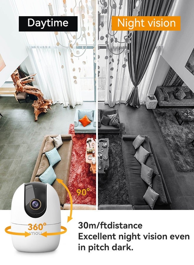 IMOU Ranger 2 5MP Indoor WiFi QHD Live Cam, 8x Digital Zoom, Motorized Pan and Tilt with 360° Coverage View, Accurate Human and Pet Detection, Smart Night Vision (Up to 10m), Privacy Mode, Smart Tracking, Two-Way Talk, MicroSD Slot (up to 256 GB)  - Image 5
