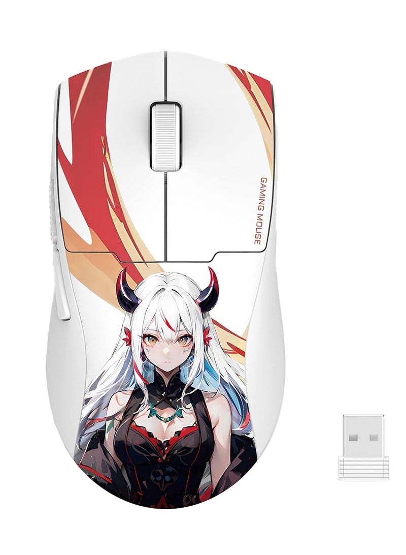 REDRAGON M918AKG 3-Mode Wireless Gaming Mouse, 55G Ultra Lightweight 26K DPI Mouse Ergonomic Natural Grip Build, Full Programmable Buttons, Software Supports DIY Keybinds & DPI, White - Image 1