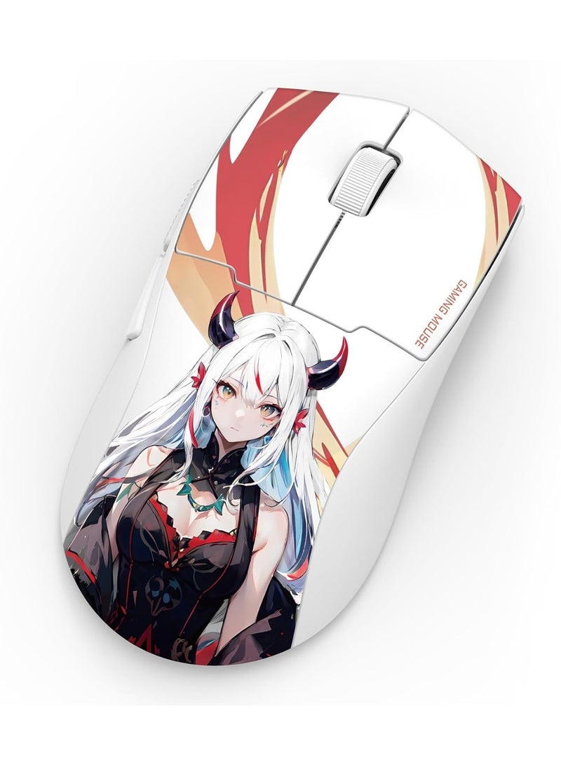 REDRAGON M918AKG 3-Mode Wireless Gaming Mouse, 55G Ultra Lightweight 26K DPI Mouse Ergonomic Natural Grip Build, Full Programmable Buttons, Software Supports DIY Keybinds & DPI, White - Image 4