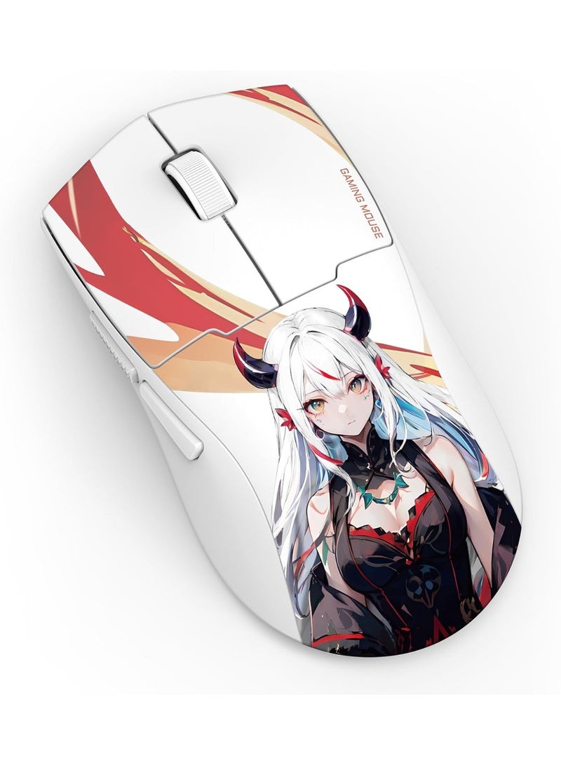 REDRAGON M918AKG 3-Mode Wireless Gaming Mouse, 55G Ultra Lightweight 26K DPI Mouse Ergonomic Natural Grip Build, Full Programmable Buttons, Software Supports DIY Keybinds & DPI, White - Image 5