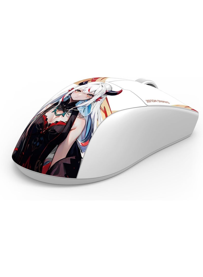 REDRAGON M918AKG 3-Mode Wireless Gaming Mouse, 55G Ultra Lightweight 26K DPI Mouse Ergonomic Natural Grip Build, Full Programmable Buttons, Software Supports DIY Keybinds & DPI, White - Image 3