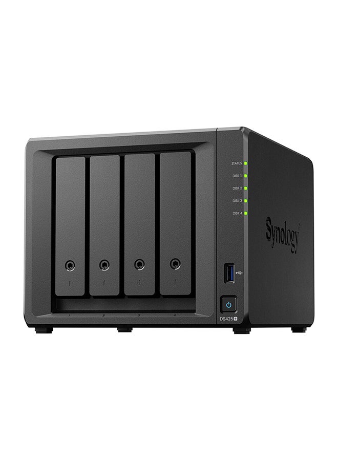 سينولوجي DiskStation DS425+ 4-Drive Bays NAS Server, Intel Celeron J4125, 2GB Memory, 3.5" SATA HDD, 2.5" SATA SSD, M.2 2280 NVMe SSD Drive Types, Hot Swappable, DS425+ Black  - Image 4