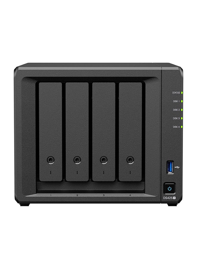 سينولوجي DiskStation DS425+ 4-Drive Bays NAS Server, Intel Celeron J4125, 2GB Memory, 3.5" SATA HDD, 2.5" SATA SSD, M.2 2280 NVMe SSD Drive Types, Hot Swappable, DS425+ Black  - Image 2