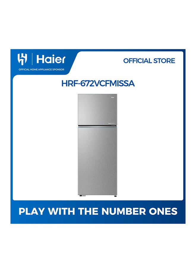هاير ثلاجة TM، 16.7 قدم مكعب/473 لتر (ثلاجة 13.2 قدم مكعب/374 لتر، فريزر 3.5 قدم مكعب/99 لتر)، عاكس مزدوج (ضاغط ومروحة)، نظام التحكم في الرطوبة، تدفق هواء متعدد، ديود فريش، لا ثلج كلي، تحكم رقمي ذكي، أضواء LED، غاز تبريد R600a - Image 1