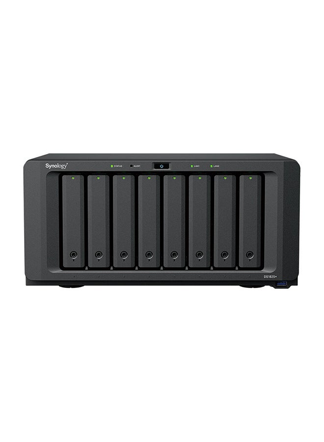 سينولوجي DiskStation DS1825+ NAS Enclosure, AMD Ryzen V1500B, 8GB RAM, 8x Drive Bays, 3.5" SATA HDD, 2.5" SATA SSD, M.2 2280 NVMe SSD Support, 2x 2.5GbE LAN Ports, DS1825+ Black  - Image 1