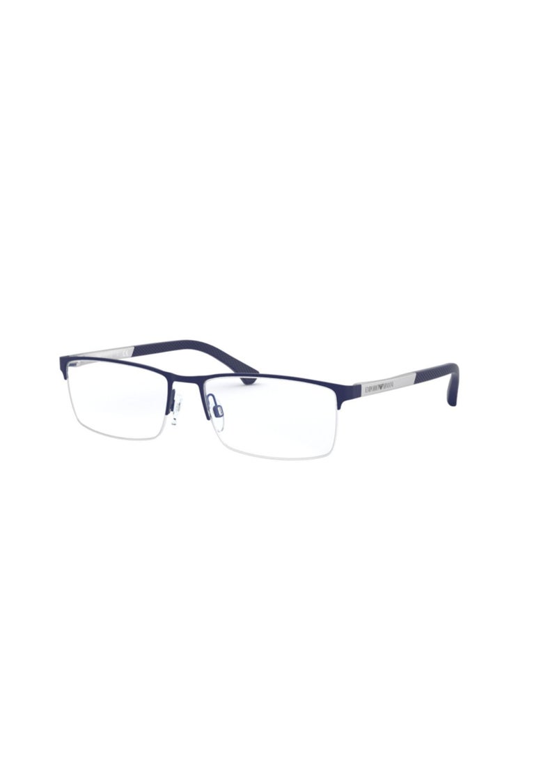 EMPORIO ARMANI Men's Rectangular  Eyeglasses- EA 1041 - Lens Size-53Mm - Rubber Blue 