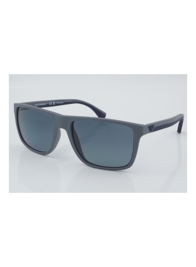 EMPORIO ARMANI Men's Square  Sunglasses- EA 4033 - Lens Size-56Mm - Matte Grey - Image 2