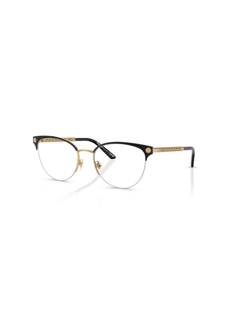 VERSACE Women's Cat Eye  Eyeglasses- VE 1297 - Lens Size-53Mm - Gold/Matte Black - Image 1