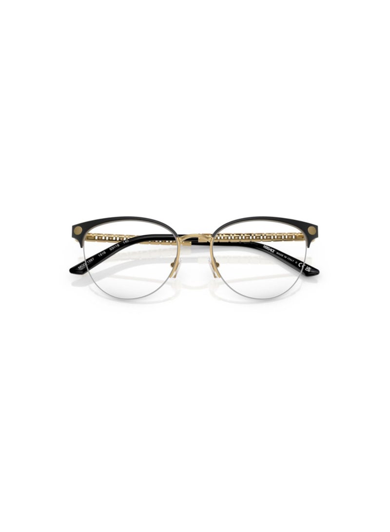 VERSACE Women's Cat Eye  Eyeglasses- VE 1297 - Lens Size-53Mm - Gold/Matte Black - Image 5