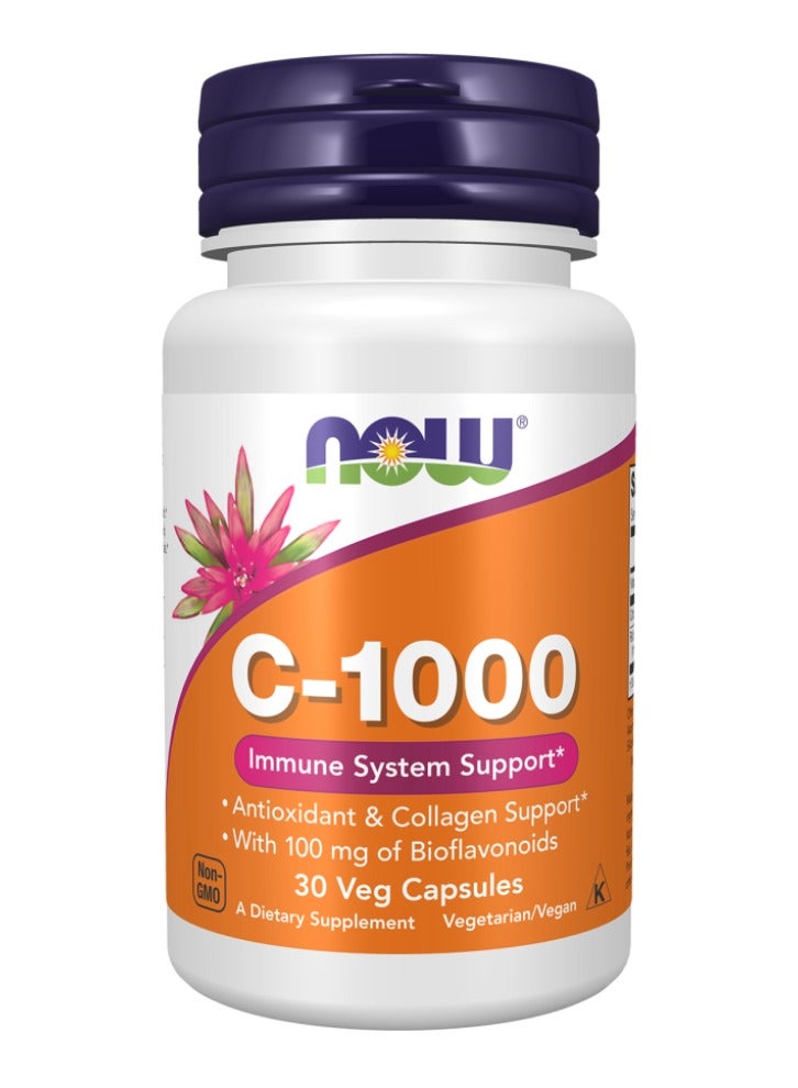 Now Foods 30 Capsules Vitamin C-1000 - Image 1