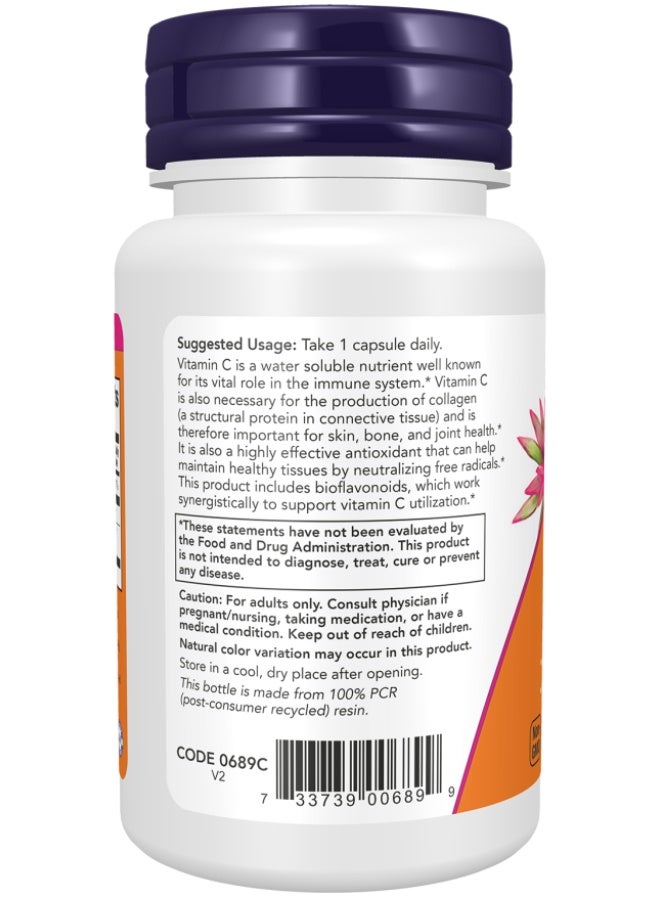 Now Foods 30 Capsules Vitamin C-1000 - Image 2