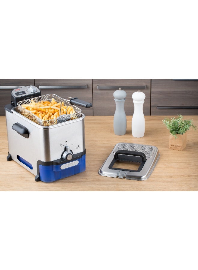 تيفال قلاية زيت أوليوكلين برو العميقة / تصل إلى 1.2 كجم من الطعام سهلة التخزين مع صندوق الزيت مؤقت رقمي تحكم ترموستات 50-60 هرتز 1930-2300 واط أجزاء آمنة للغسل في غسالة الصحون - Image 3