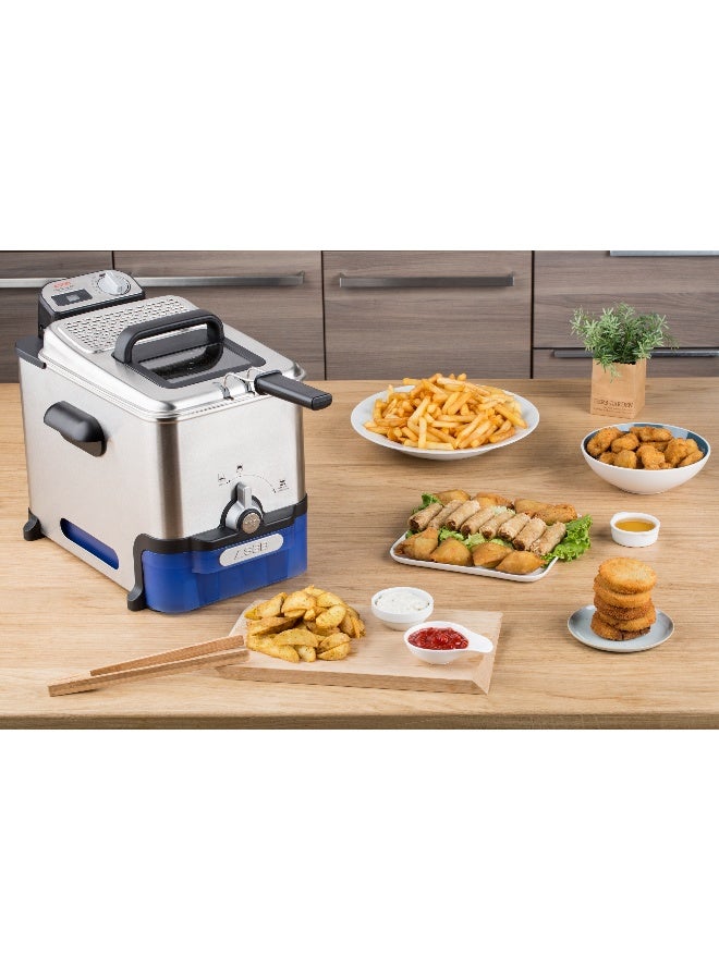 تيفال قلاية زيت أوليوكلين برو العميقة / تصل إلى 1.2 كجم من الطعام سهلة التخزين مع صندوق الزيت مؤقت رقمي تحكم ترموستات 50-60 هرتز 1930-2300 واط أجزاء آمنة للغسل في غسالة الصحون - Image 4