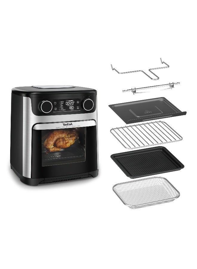 تيفال قلاية هوائية رقمية متعددة الوظائف 15 لتر بحجم عائلي ونظام تسخين مزدوج 1800 واط مع 9 برامج مسبقة الإعداد ونافذة كبيرة - Image 1