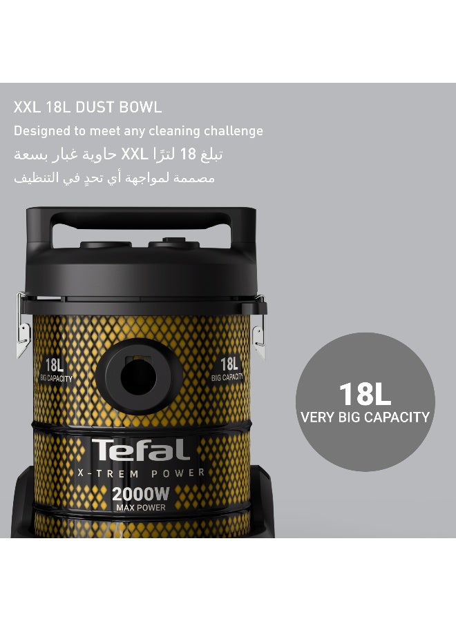 تيفال مكنسة كهربائية إكس-ترم باور 2000 واط أداء قوي سعة 18 لتر كابل 8 متر - Image 4