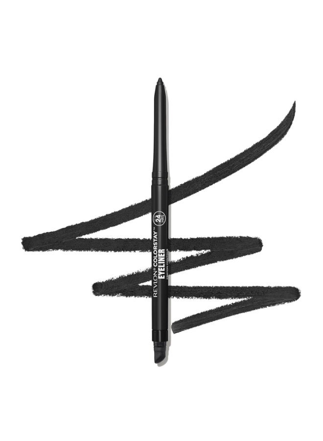 ريفلون قلم تحديد العيون من ريفلون كولور ستاي مع شاربنر مدمج، مقاوم للماء، مقاوم للتلطخ، مكياج عيون يدوم طويلاً مع طرف فائق الدقة، 201 أسود، 0.01 أونصة - Image 1