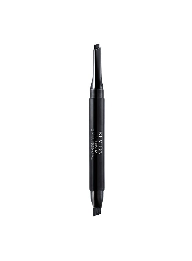 Revlon Pencil Eyeliner, ColorStay 2-in-1 Eye Makeup,Waterproof, Longwearing with Smudge Brush, Angled Kajal Eyeliner, 101 Onyx, 0.01 Oz Black - Image 1