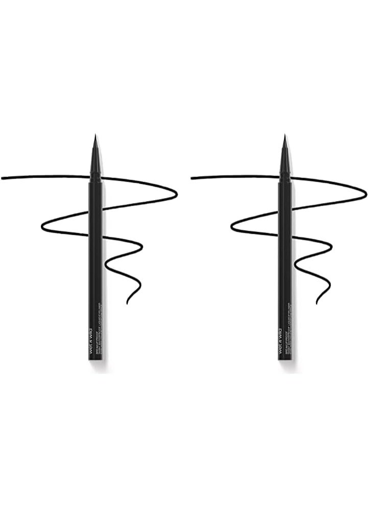 ويت اند وايلد كحل سائل مقاوم للانفصال - فرشاة فائقة الدقة، مقاوم للماء، يدوم طويلاً - خالي من القسوة ونباتي - (عبوة من 2) - Image 1