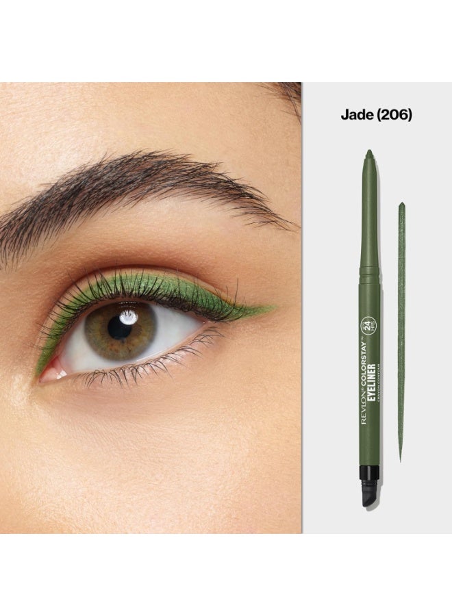 ريفلون قلم تحديد العيون المقاوم للماء ColorStay، مقاوم للتلطخ، مكياج عيون مع شاربنر مدمج، 206، 0.01 أونصة - Image 3