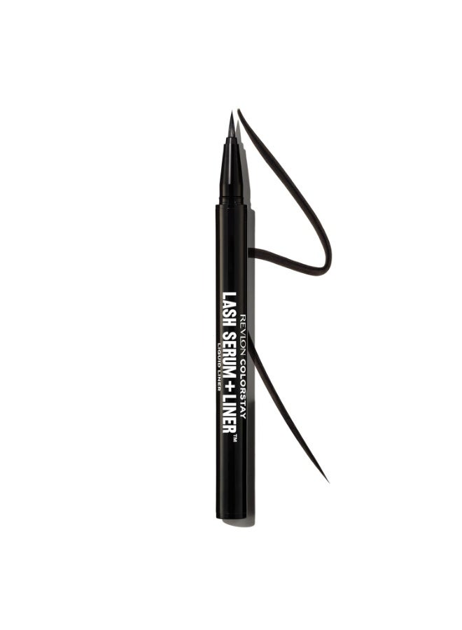 ريفلون ColorStay Lash Serum + Liner, Waterproof Eyeliner, Healthier Looking Eyelashes, Smudge-Resistant Flexible Brush Tip, 001 001 Blackest Black - Image 2
