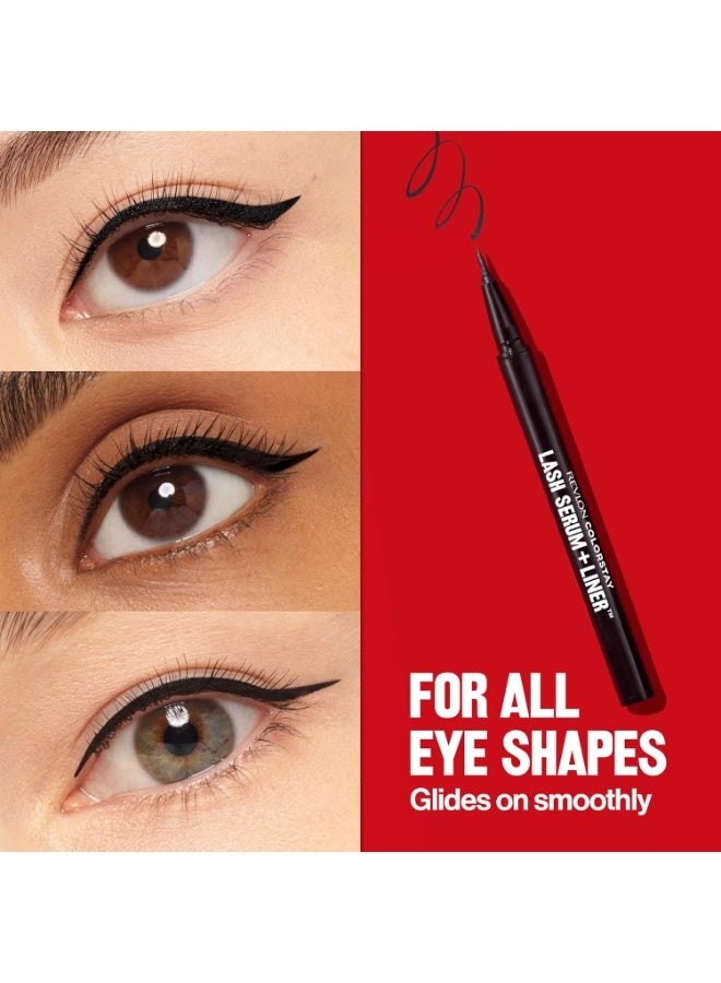 ريفلون ColorStay Lash Serum + Liner, Waterproof Eyeliner, Healthier Looking Eyelashes, Smudge-Resistant Flexible Brush Tip, 001 001 Blackest Black - Image 4