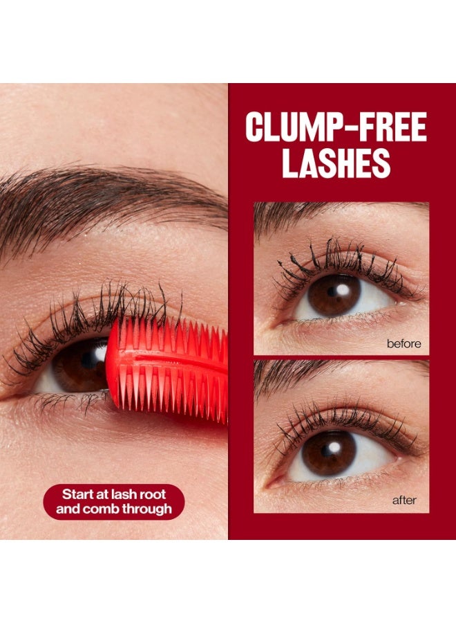 Revlon Lash And Brow Styling Tool, Dual Ended Eyelash Separator And Eyebrow Brush Spoolie, Works with Mascara And Brow Makeup, 1 count Red/Silver/Black - Image 5