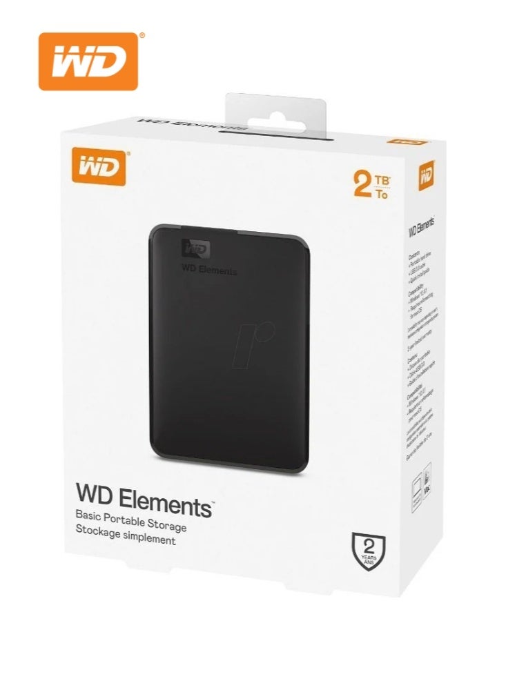 WD Western Digital WD 2TB Elements Portable External Hard Drive USB 3.0 Compatible with PC, PS4 and Xbox - Black 2 TB  - Image 2