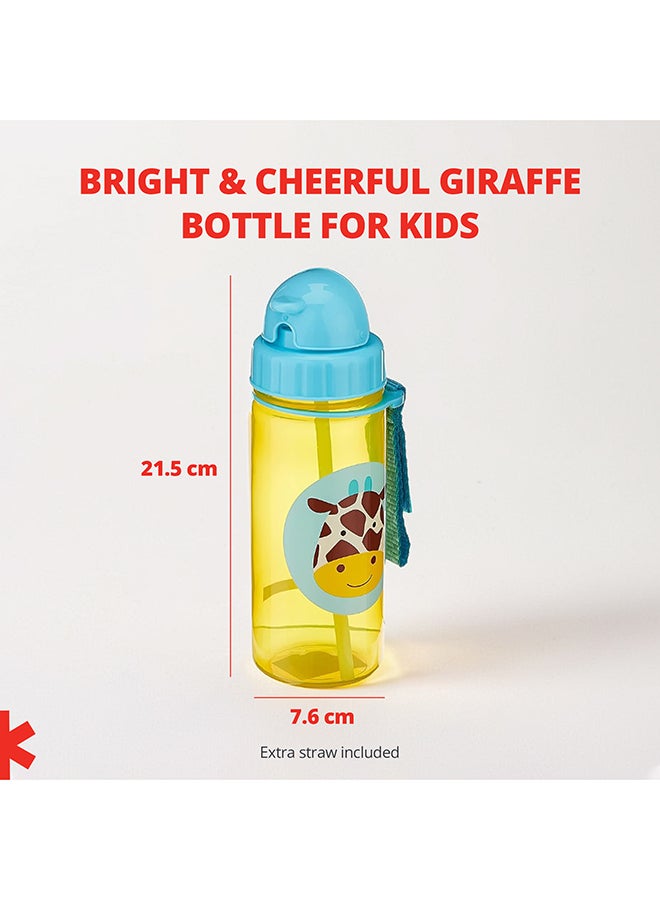 سكيب هوب Zoo Straw Bottle Hedgehog - Kids Water Bottle with Flip-Down Straw and Silicone Sleeve  - Image 3