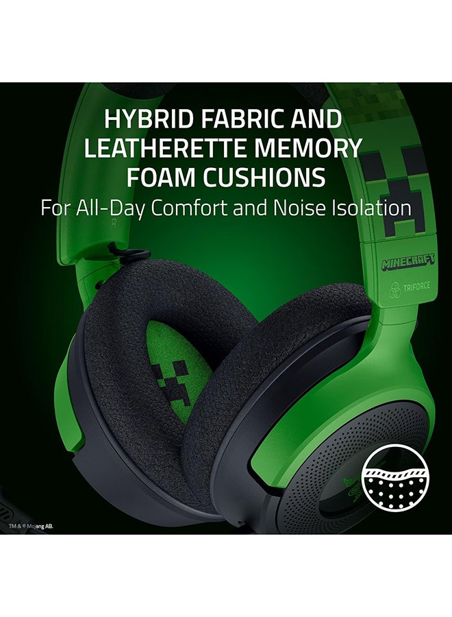 RAZER Kraken V4 X Wired Gaming Headset: 40 mm Drivers, Cardioid Mic, Memory Foam Cushions, Chroma RGB Lighting, Type C & Type A Cable, for PC, Mac, PS5, Nintendo Switch - Minecraft Edition  - Image 5