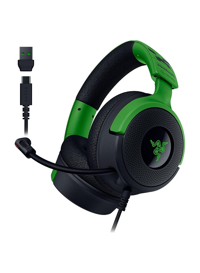 RAZER Kraken V4 X Wired Gaming Headset: 40 mm Drivers, Cardioid Mic, Memory Foam Cushions, Chroma RGB Lighting, Type C & Type A Cable, for PC, Mac, PS5, Nintendo Switch - Minecraft Edition  - Image 1