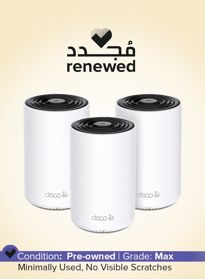 TP-LINK Renewed - Deco XE75 AXE5400 Whole Home Mesh Wi Fi 6E System, Tri Band Wi Fi, Gigabit Ports, Deco XE753 pack, DECO XE75 white - Image 1