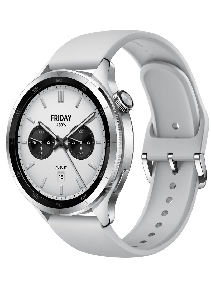 Xiaomi 486 mAh Xiaomi Watch S4 Silver |Smartwatch| 1.43" AMOLED display, Long battery life, Bluetooth calling, Noise reduction, Advanced health detection, 15 days battery life silver  - Image 1